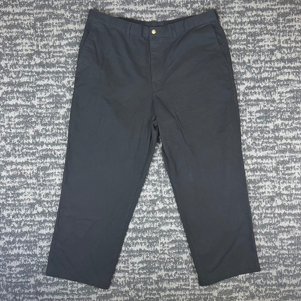 Puritan Chino Pants Mens 40x32 Black Soot Flat Front Cotton Blend PS8016